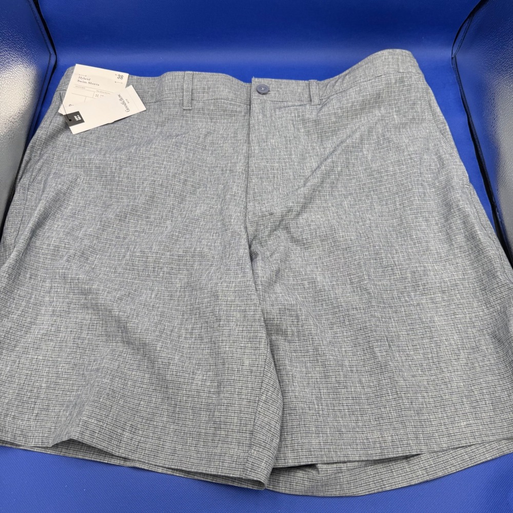 Goodfellow & Co Mens 38 Hybrid Swim Shorts Gray 9" Inseam UPF 50+ New NWT Beach
